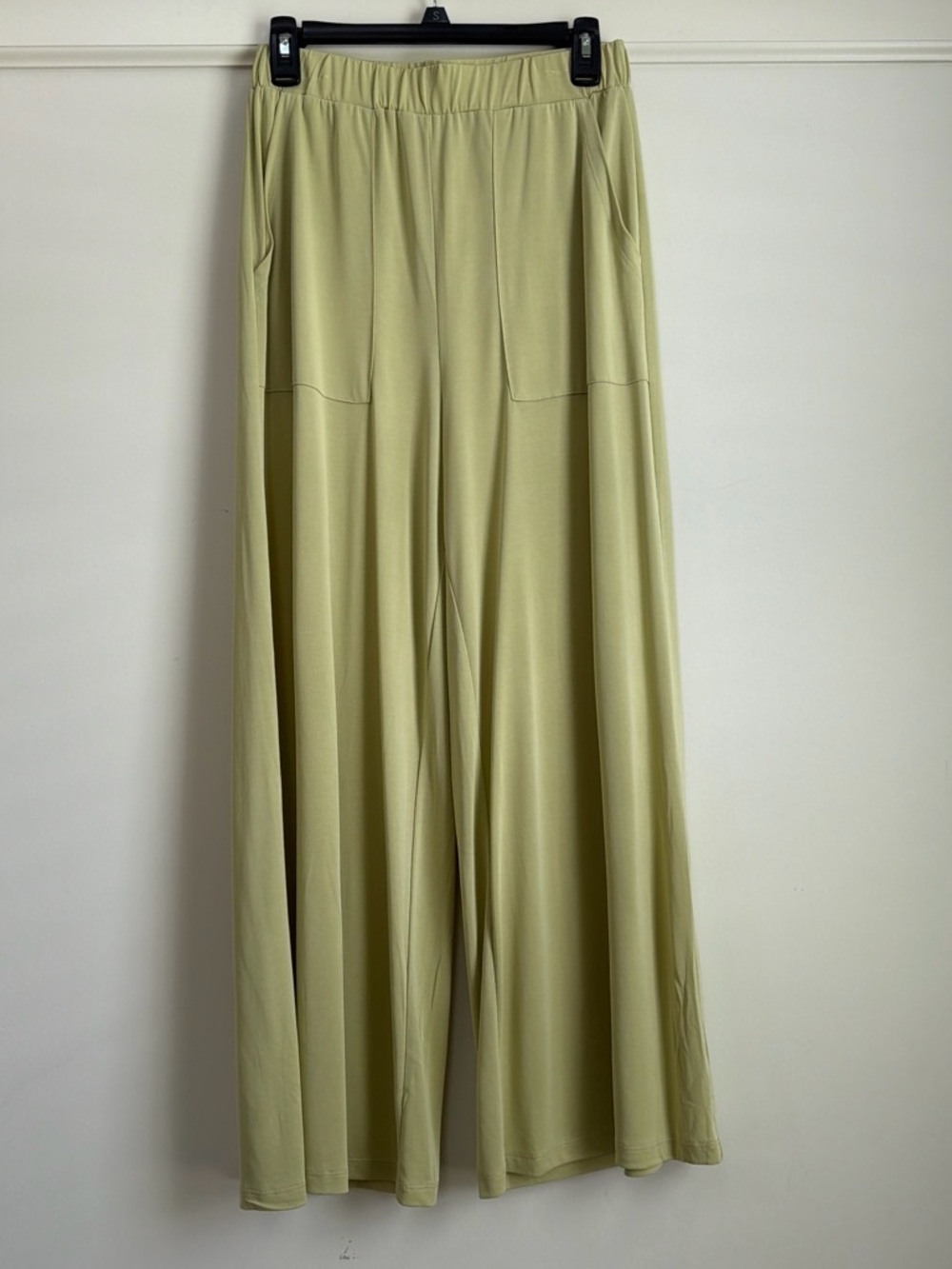 NWT Mystree Pistachio Green Modal Wide Leg Pants Elastic Waist Pockets Flowy